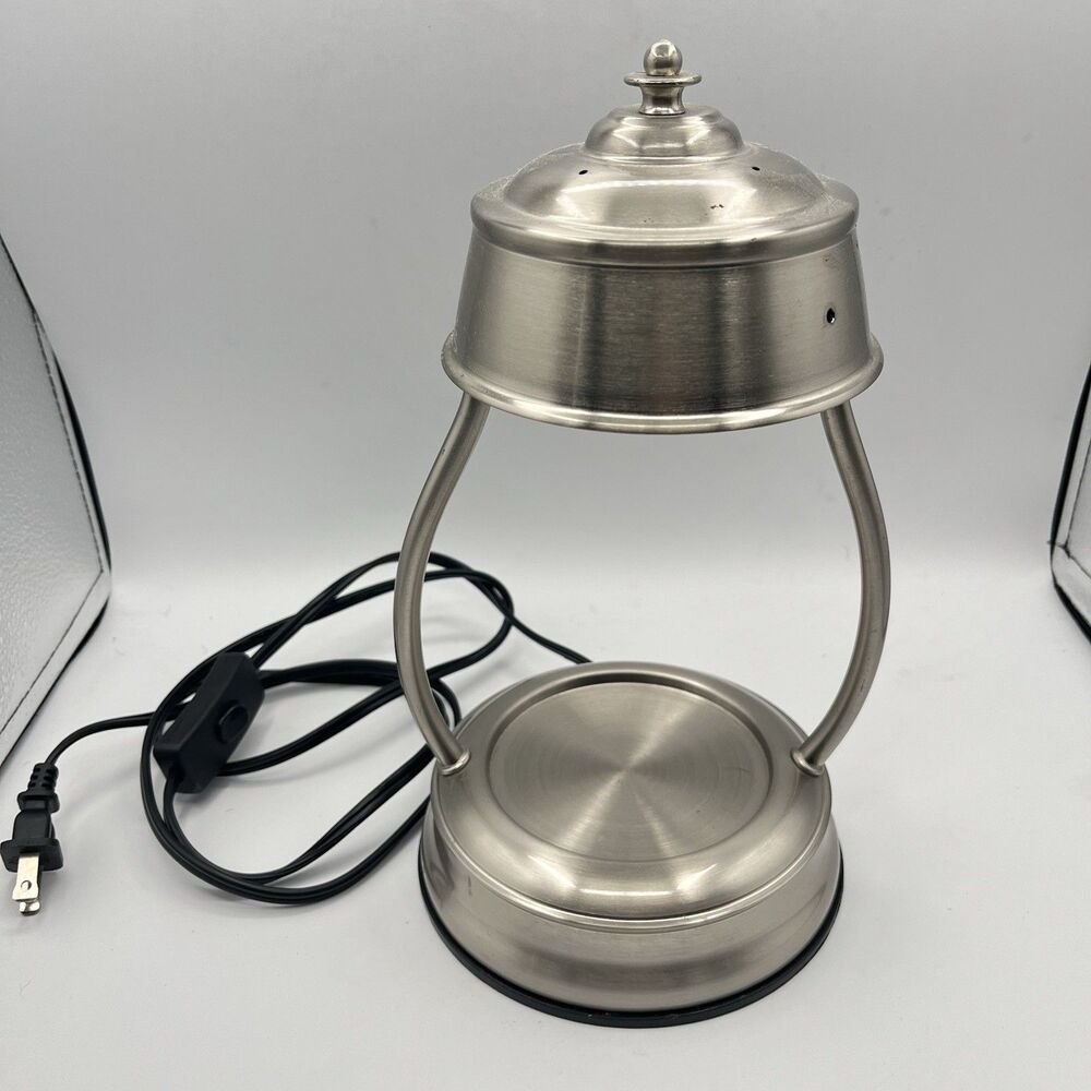 Hurricane Candle Warmers Etc Lantern Brushed Nickel 11” Tall (missing Handle)